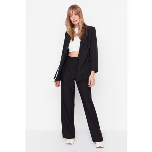 Trendyol Black Straight Trousers Cene