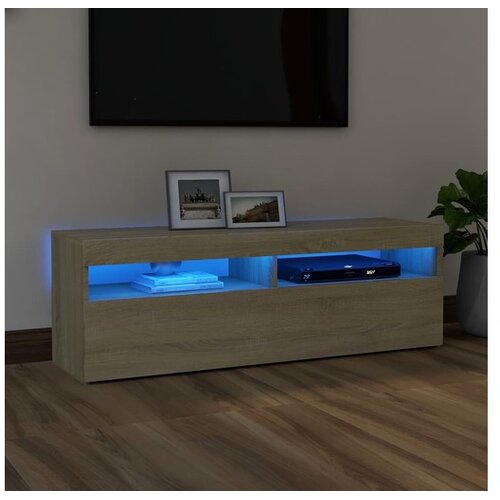  TV omarica z LED lučkami sonoma hrast 120x35x40 cm Cene