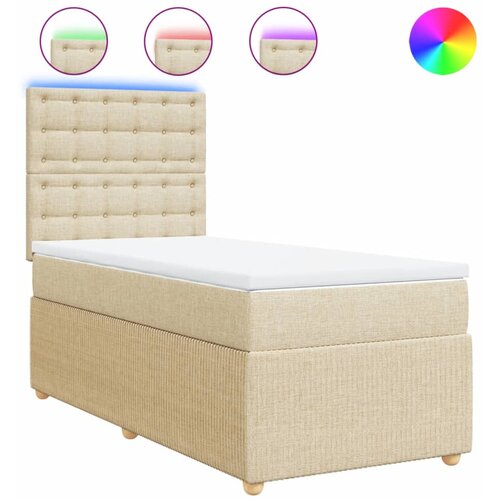 vidaXL Krevet s oprugama i madracem krem 100 x 200 cm od tkanine Cijene