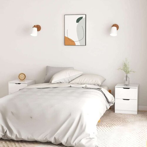 Noćni ormarići 2 kom visoki sjaj bijeli 40 x 40 x 50 cm iverica Cijene
