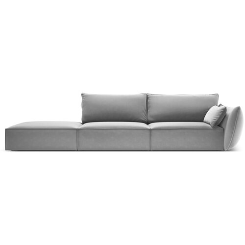 Mazzini Sofas Svetlo siva žametna sedežna garnitura desni kot 264 cm Vanda &amp;ndash; Slike