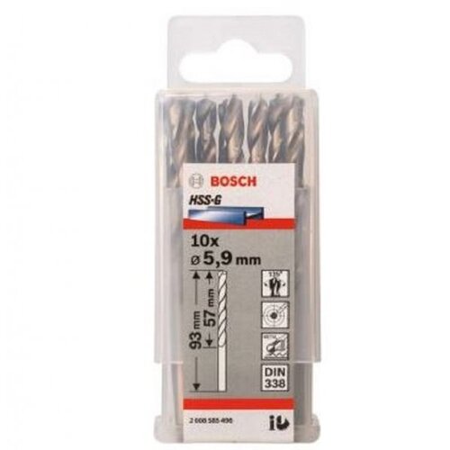 Bosch burgija za metal hss-g, din 338 5,9 x 57 x 93 mm pakovanje od 10 komada Cene