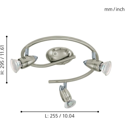 Eglo magnum-led reflektor/3, led gu10 3x3w, 3x240lm, g-forma, nikl-mat/krom, Slike