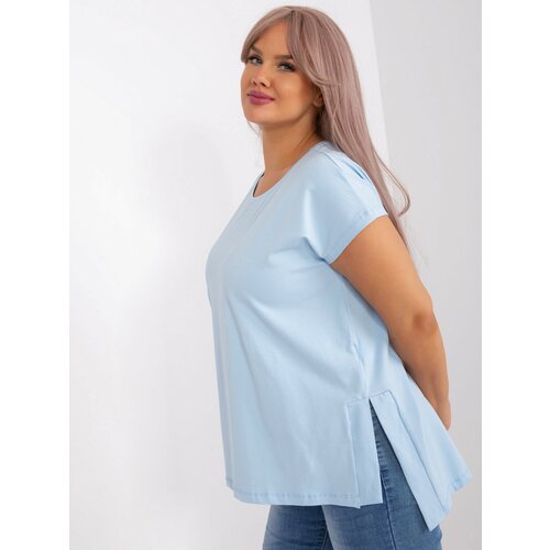 Fashion Hunters Women's light blue blouse plus size Slike