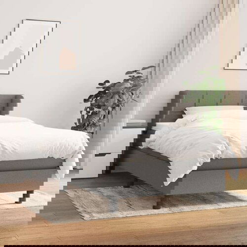 Box spring postelja z vzmetnico temno siva 80x200 cm blago, (20900367) Slike