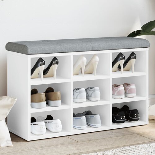 vidaXL Klupa za cipele bijela 82 x 32 x 50 cm od konstruiranog drva Cijene