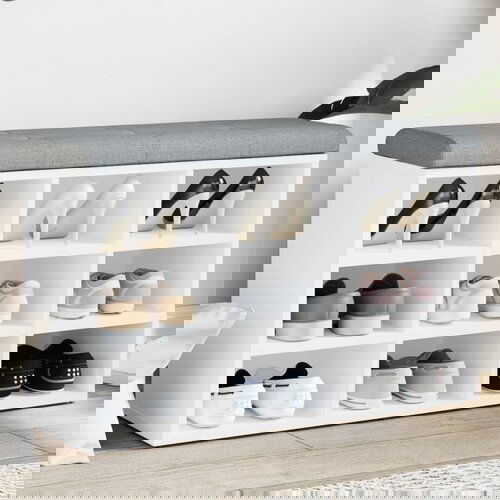 vidaXL Klupa za cipele bijela 82 x 32 x 50 cm od konstruiranog drva Cene