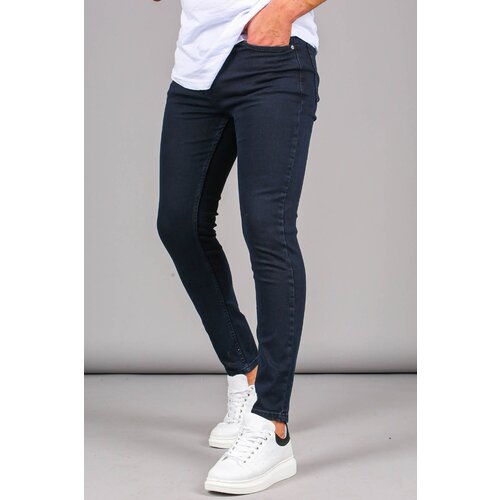 Madmext Navy Blue Super Lycra Skinny Fit Men's Jeans 6302 Slike
