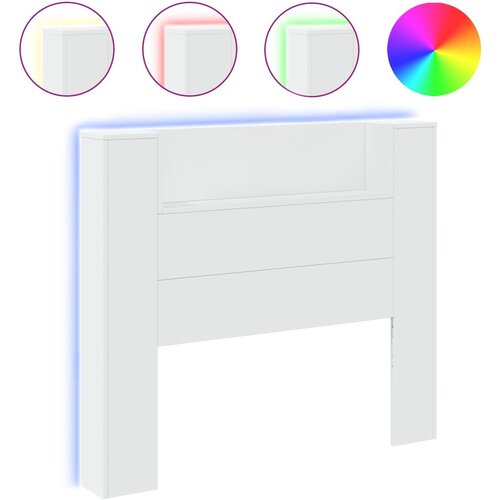 Maison Chic posteljno vzglavje - vzglavna omarica - nočna omarica led bela 120x16,5x103,5 cm, (21703956) Slike