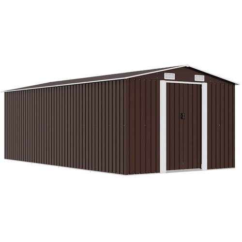  Vrtno spremi&amp;scaron;te 257 x 489 x 181 cm metalno smeđe Slike