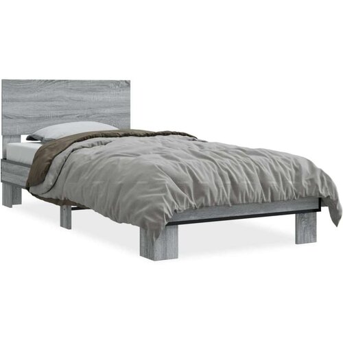 Okvir za krevet boja hrasta 100x200cm konstruirano drvo i metal Slike