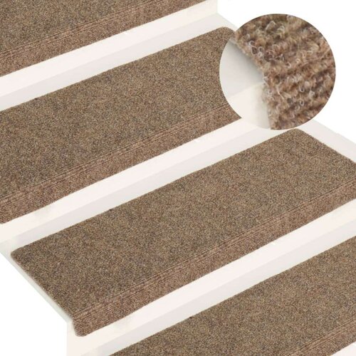  Otirači za stepenice 15 kom pro&amp;scaron;iveni 65x21x4 cm krem Slike