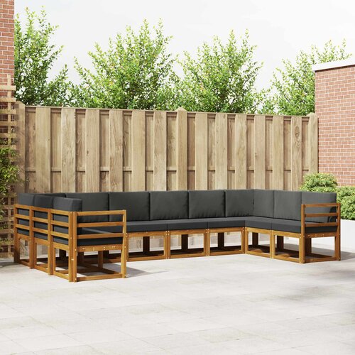  Set vanjskih sofa 10 kom. Prirodna i antracit Smeđa 363 x 185,5 x 73 cm Cene
