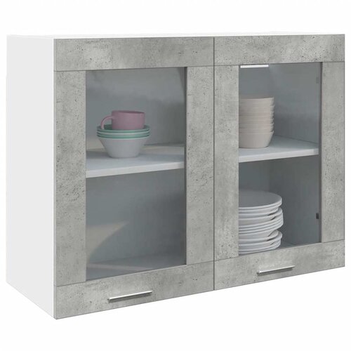 vidaXL Viseći stakleni ormar beton sivi 80x31x60 cm Cijene
