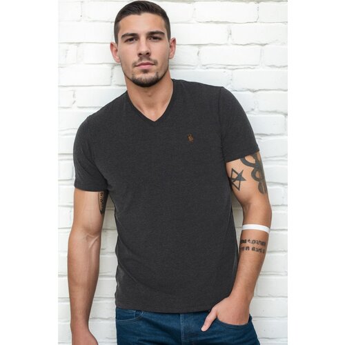 Dewberry T8568 V-NECK MEN'S T-SHIRT-ANTHRACITE-2 Cijene