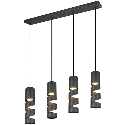 Trio Leuchten Moderne hanglamp zwart 4-lichts - Stream Slike