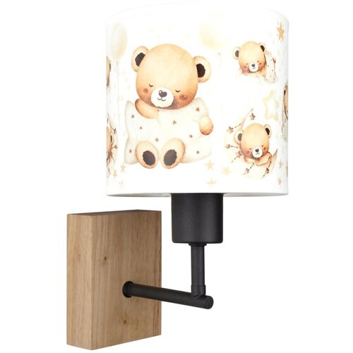 Brilagi Zidna lampa BOBO WOOD 1xE27/25W/230V hrast/crna/bela/medvedići Slike