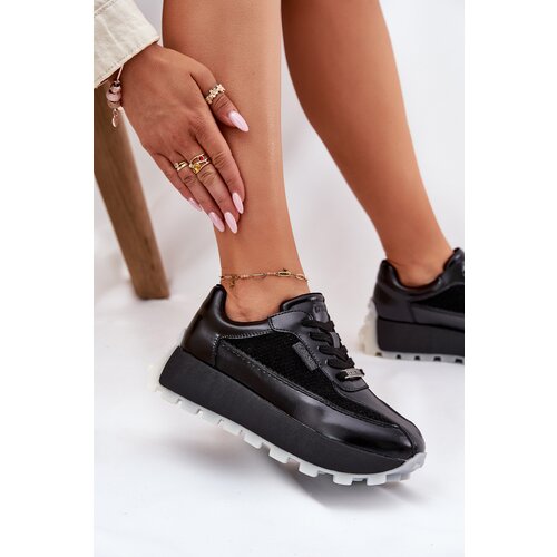 Big Star Ladies Leather Sneakers On Platform Slike