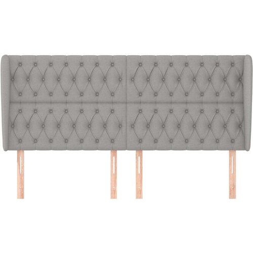  Uzglavlje s u&amp;scaron;ima svjetlosivo 203x23x118/128 cm od tkanine Slike