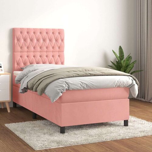Box spring krevet s madracem ružičasti 80 x 200 cm bar&amp;scaron;unasti Slike