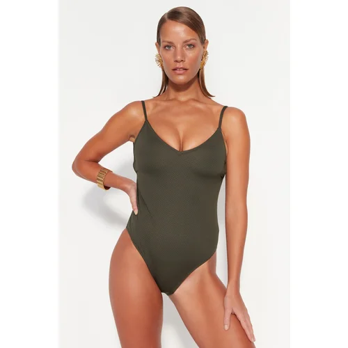 Trendyol Swimsuit - Khaki - Plain