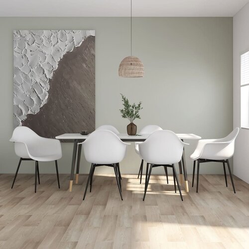 The Living Store Jedilni stoli 6 kosov bele barve PP - Jedilni Stol, (21662990) Slike
