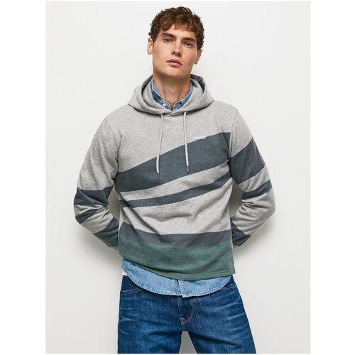 Pepe Jeans Light Grey Men&amp;#039;s Brindle Striped Hoodie Phe - Men Slike