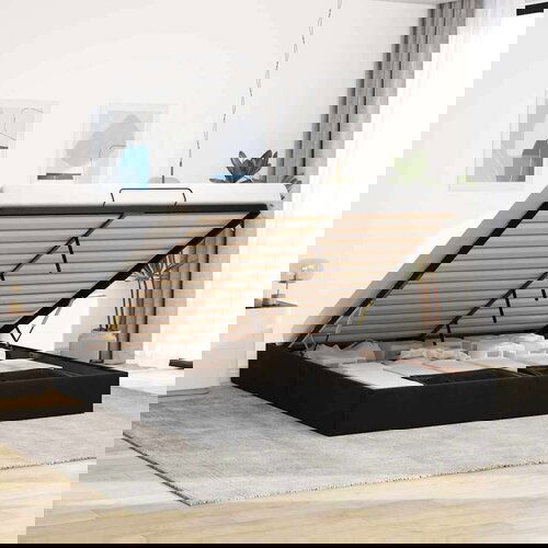vidaXL Otomanski okvir kreveta bez madraca crni 160x200 cm baršunasti Cene