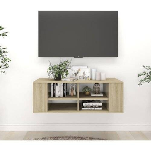 VidaXL Stenska TV omarica sonoma hrast 102x35x35 cm iverna plo&amp;scaron;ča Slike