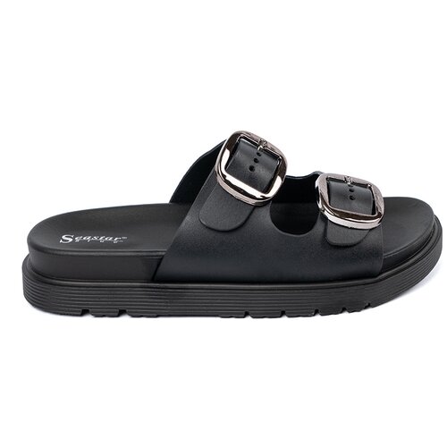 SEASTAR Black flip-flops with silver buckles Cijene