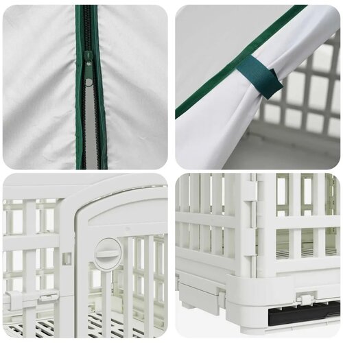  4-panelna pasja igralna ograja s streho 122 x 106,5 x 82 cm Slike