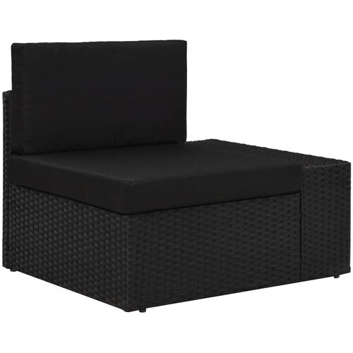  Modularna kutna sofa od poliratana s lijevim naslonom crna Cijene