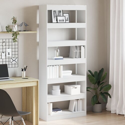 VidaXL Bijela polica za knjige Bijela MDF drvo 80 x 30 x 198 cm Pohrana Slike