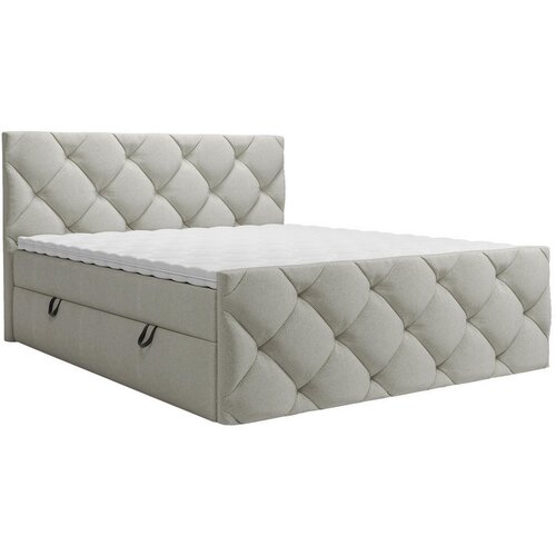 CARRYHOME POSTELJA Z VZMETNICO 180 cm x 200 cm , tekstil svetlo siva Cene