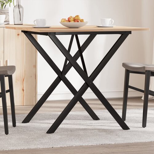 Furnova Jedilna miza X okvir 80x80x75 cm trdna borovina lito železo, (21946653) Slike