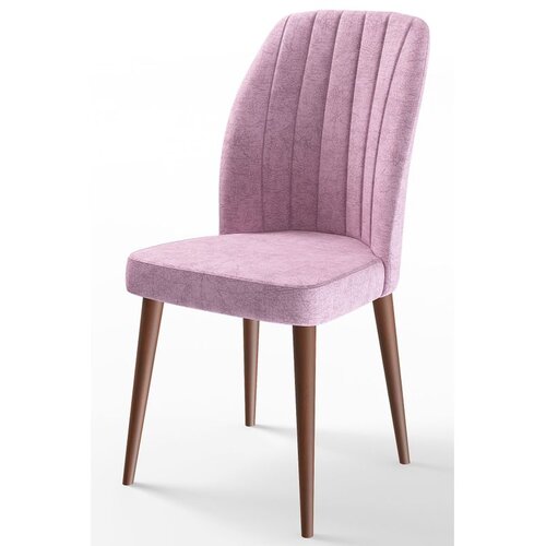 Hanah home set trpezarijskih stolica Etra 6 kom, roze tkanina Jerry, drvene noge boje oraha Cene