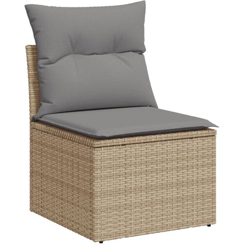  7-dijelni set vrtnih sofa od poliratana s jastucima bež 62 x 62 x 69 cm Slike