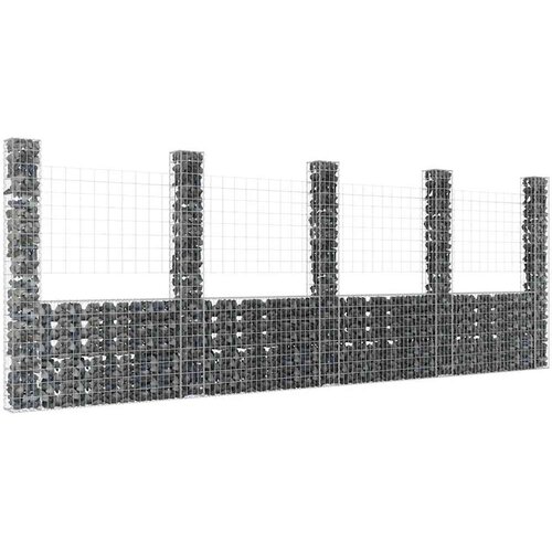  Gabionska ko&scaron;ara U-oblika s 5 stupova 500x20x200 cm željezna Cijene