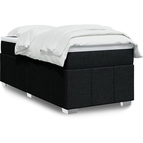 VidaXL Box spring postelja z vzmetnico črn 90x190 cm blago Slike