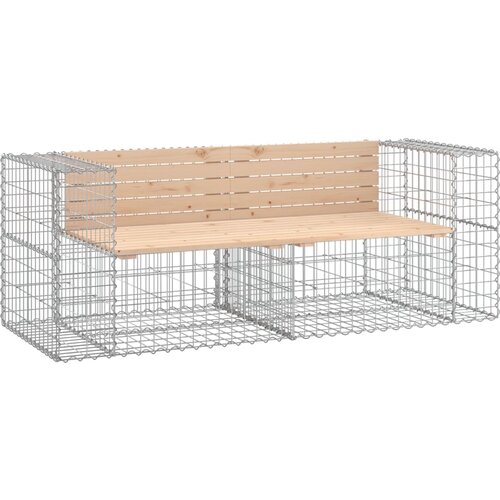 Vrtna klupa s gabionskim dizajnom 184x71x65,5 cm od borovine Slike