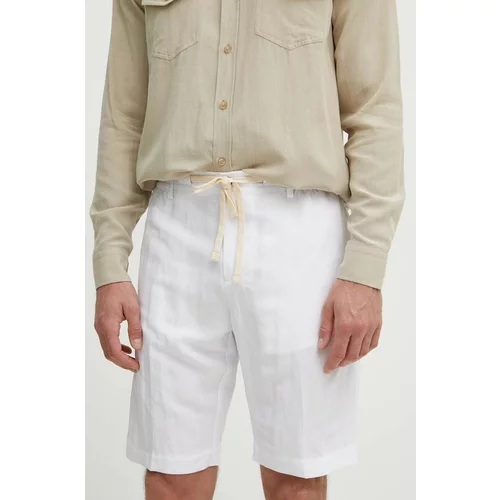 Liu Jo Kratke hlače s dodatkom lana boja: bijela
