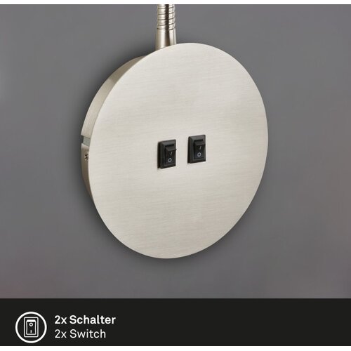 BRILONER 2178012 - led zidna fleksibilna lampa 1xE14/10W/230V + LED/3W hrom Slike