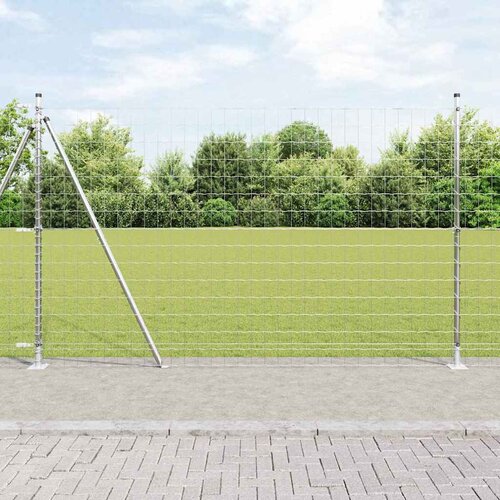  Vanjski Euro Ograda s Betonskom Podlogom 10 x 1,5 m Srebrna Cijene