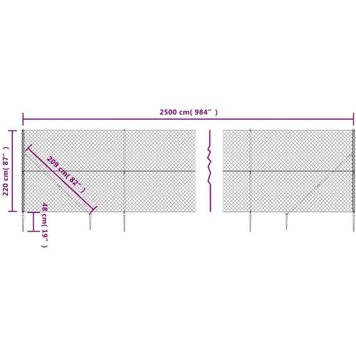  Žičana ograda sa &amp;scaron;iljastim držačima antracit 2,2 x 25 m Slike