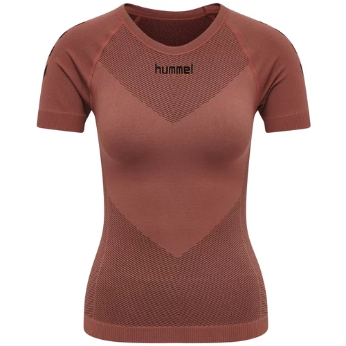 Hummel Funkcionalna majica 'First Seamless' vinsko rdeča / črna