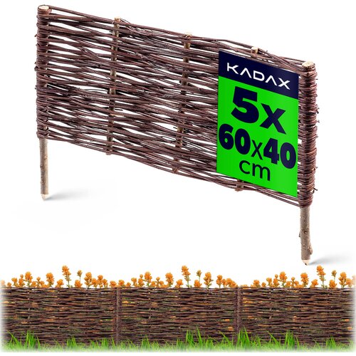 KADAX Vrtna palisadna ograja iz pletenega materiala, 60x40 cm, komplet 5 kosov, (5000358113) Cene
