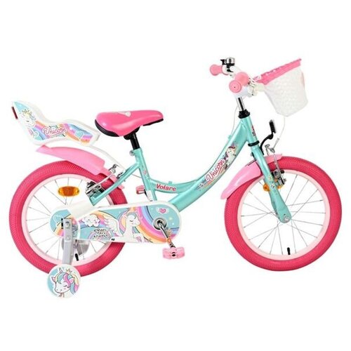 Volare dječji bicikl Unicorn 16&amp;Prime; zelene boje, s dvije ručne kočnice Slike