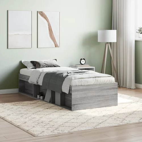 vidaXL Okvir za krevet boja hrasta 75x190 cm mali za jednu osobu