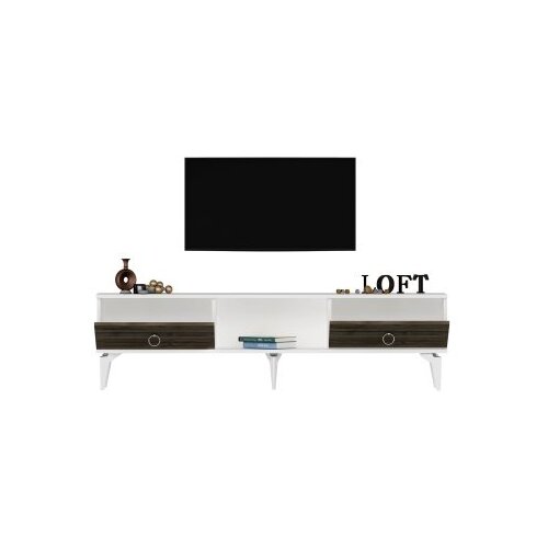Hanah home tv polica arona white walnut Cene