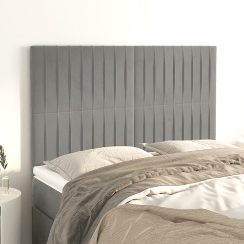 vidaXL Uzglavlja 4 kom svjetlosivi 72 x 5 x 78/88 cm baršunasta Cijene